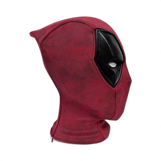Deadpool mask on a white background.