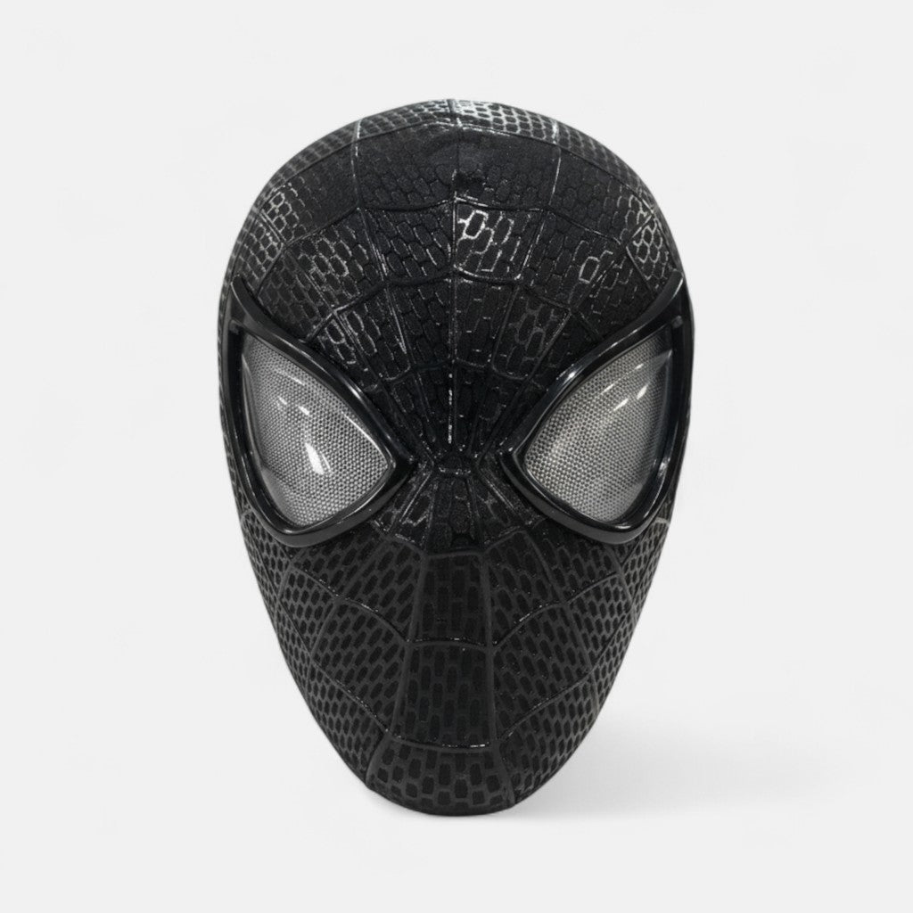 The Amazing Spiderman Venom Mask with Blinking Movable Eyes Remote Controlled and LED Lights Blue LED Eyes Open Spiderman Venom mask with plain white background