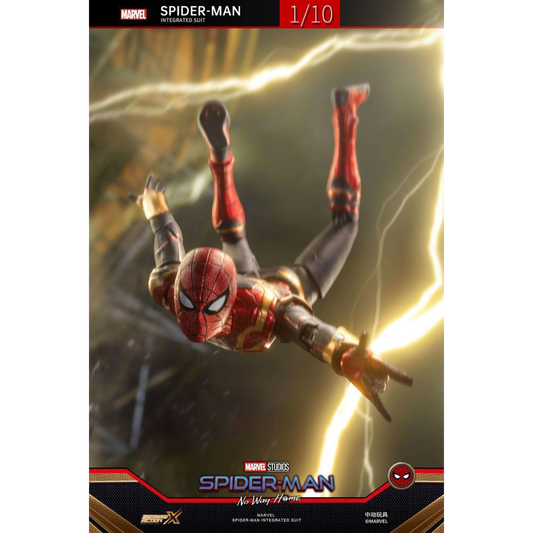 ZD Toys Spiderman Iron Integrated Suit 1/10 Scale Action Figure from Spiderman No Way Home action figure posing.