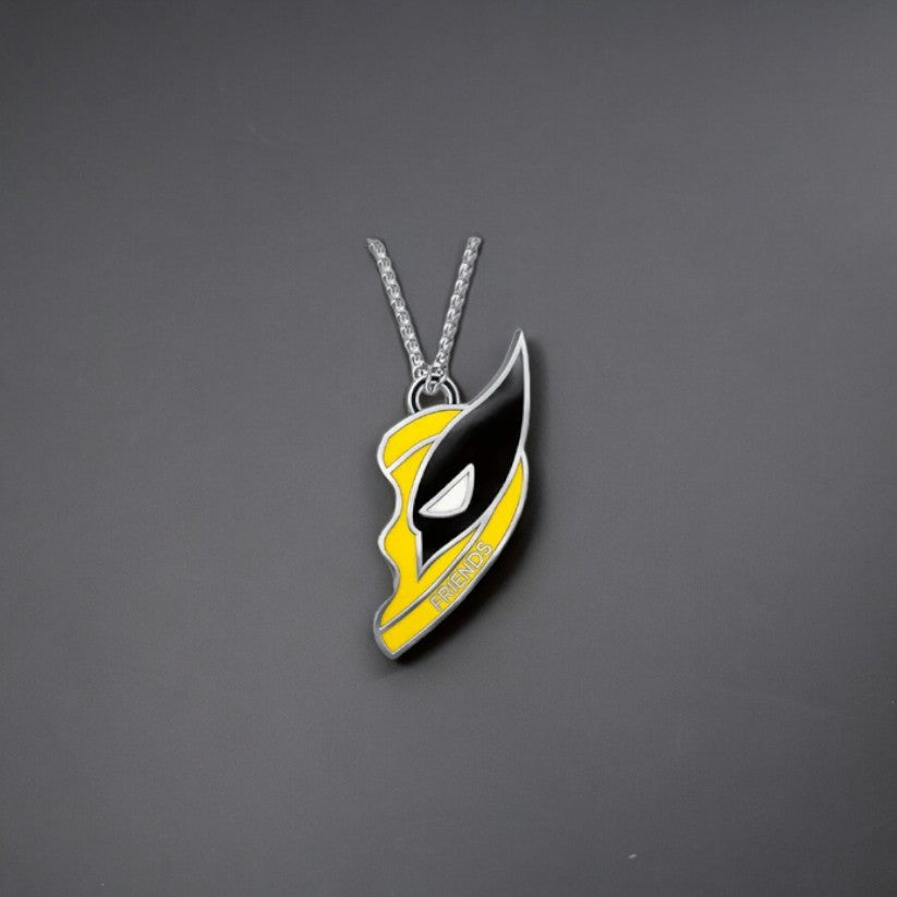 Deadpool and Wolverine Best friends Necklace Wolverine part with dark black background Deadpool and Wolverine Movie Products