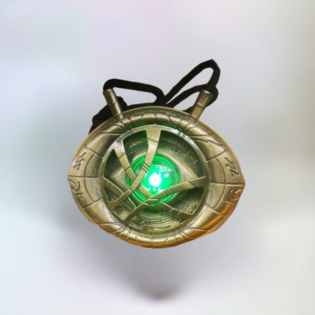 Doctor Strange Eye of Agamotto Necklace on a plain white background.