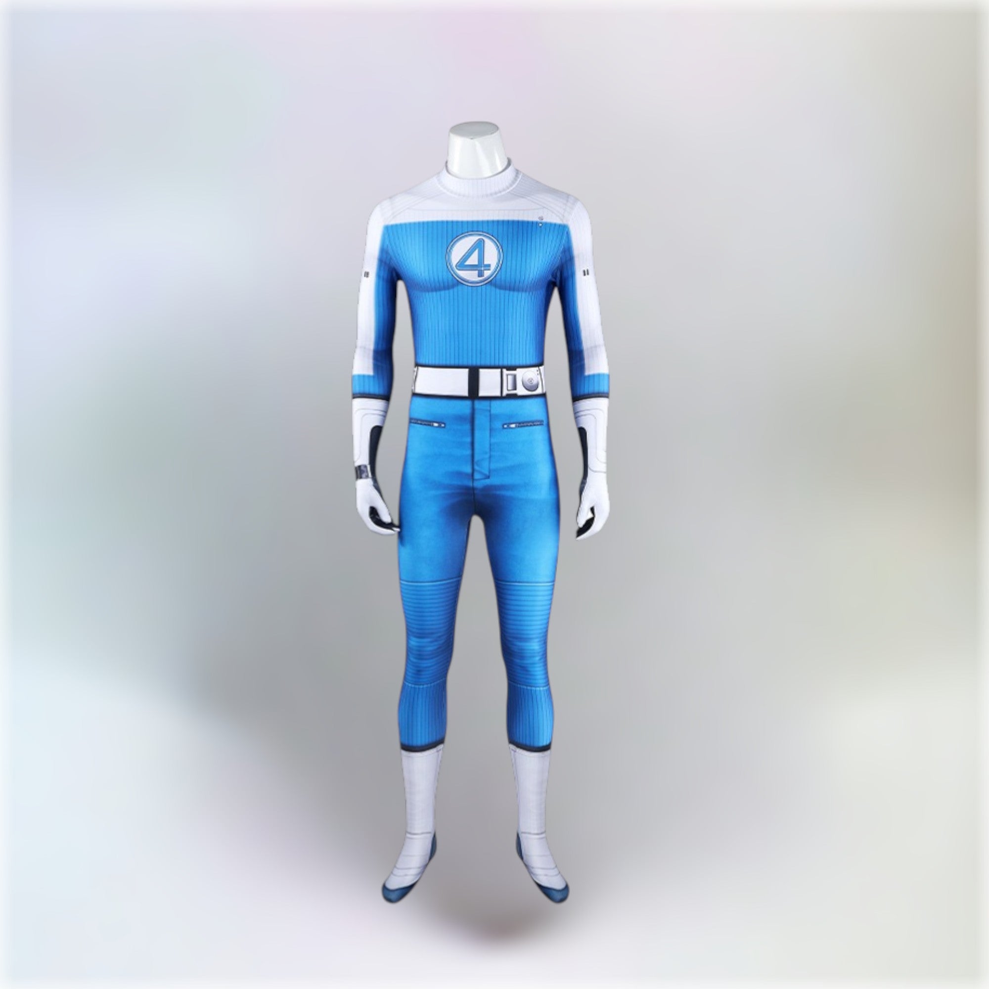 Human Torch costume displayed on a mannequin with a light grey background.