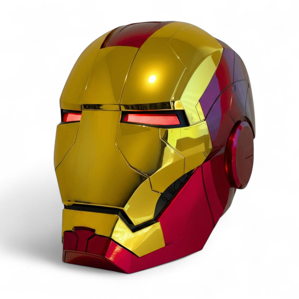 Iron Man Helmet MK5 Gold Jarvis Voice Activation Combat Mode Red Eyes