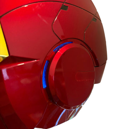 Iron Man Helmet MK5 Gold Jarvis Voice Activation Blue Ear Light