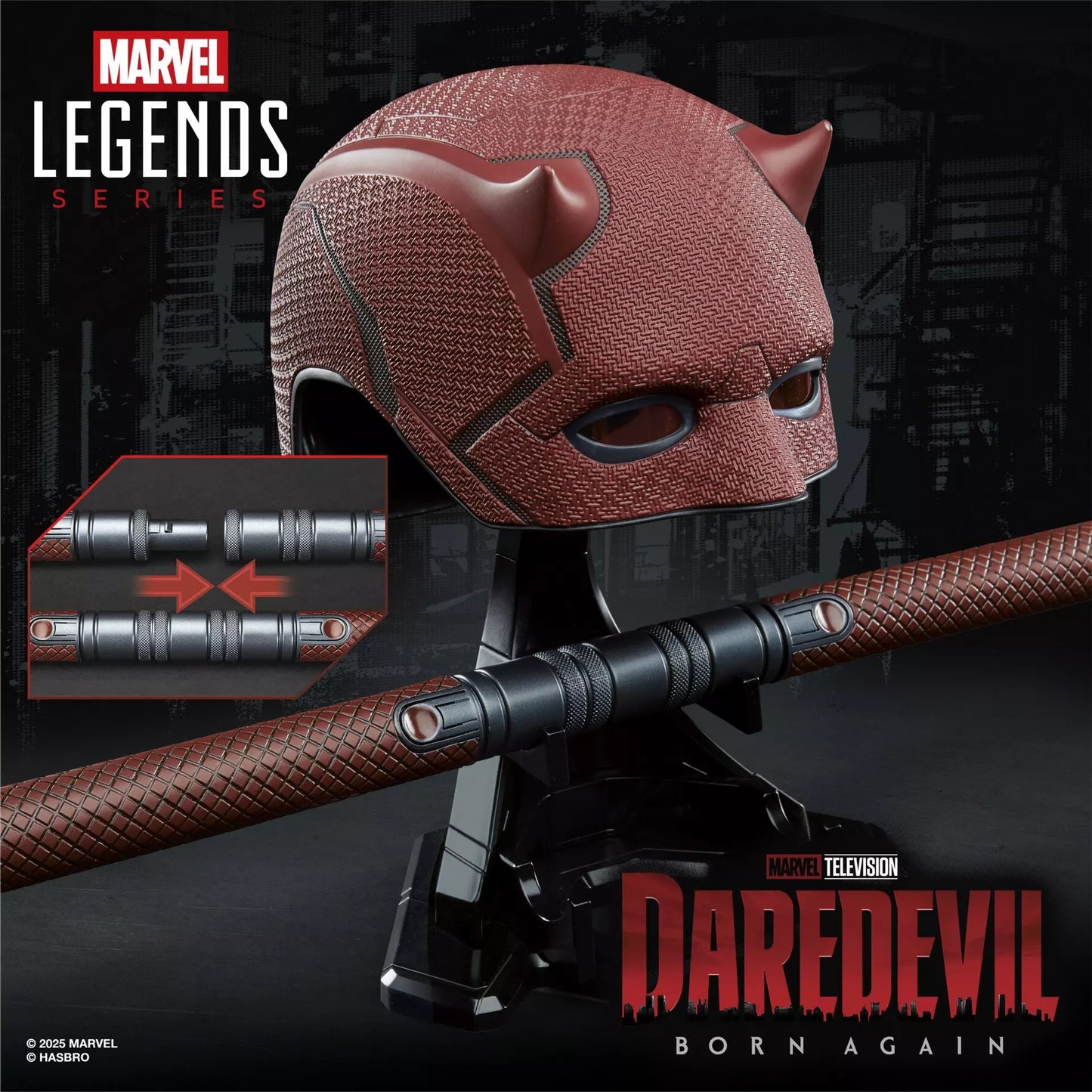 Marvel Legends Series Daredevil: Born Again Premium-Rollenspielmaske und Billy Club