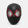 Miles Morales Mask Blinking Movable Eyes Spiderman Ring Remote Control. Miles Morales mask plain white background.