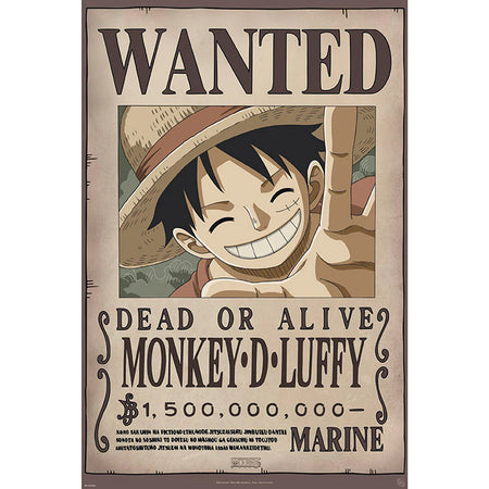 One Piece Wanted Luffy Poster - 61 x 91.5cm Maxi Print
