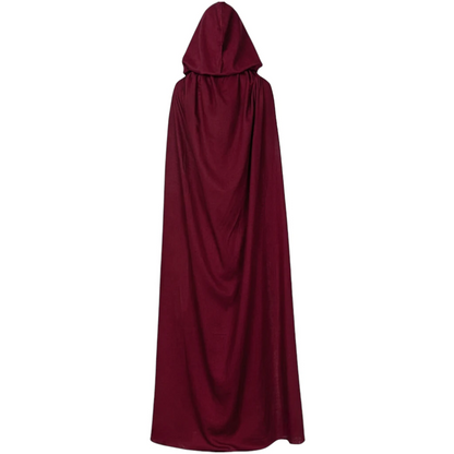 Scarlet Witch costume back side view, showing the red cape.