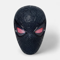 The Amazing Spiderman Venom Mask with Blinking Movable Eyes Remote Controlled and LED Lights Red LED Eyes Open Spiderman Venom mask with plain white background