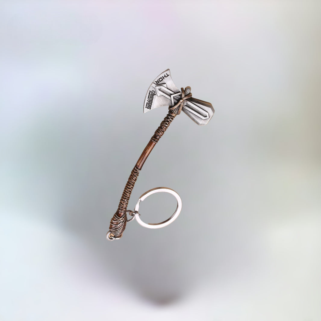 Thor Keyring Marvel Avengers Stormbreaker Metal Axe with plain white background