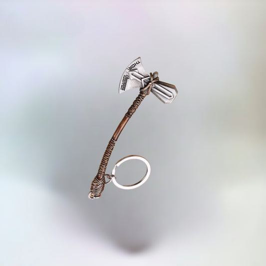 Thor Keyring Marvel Avengers Stormbreaker Metal Axe with plain white background