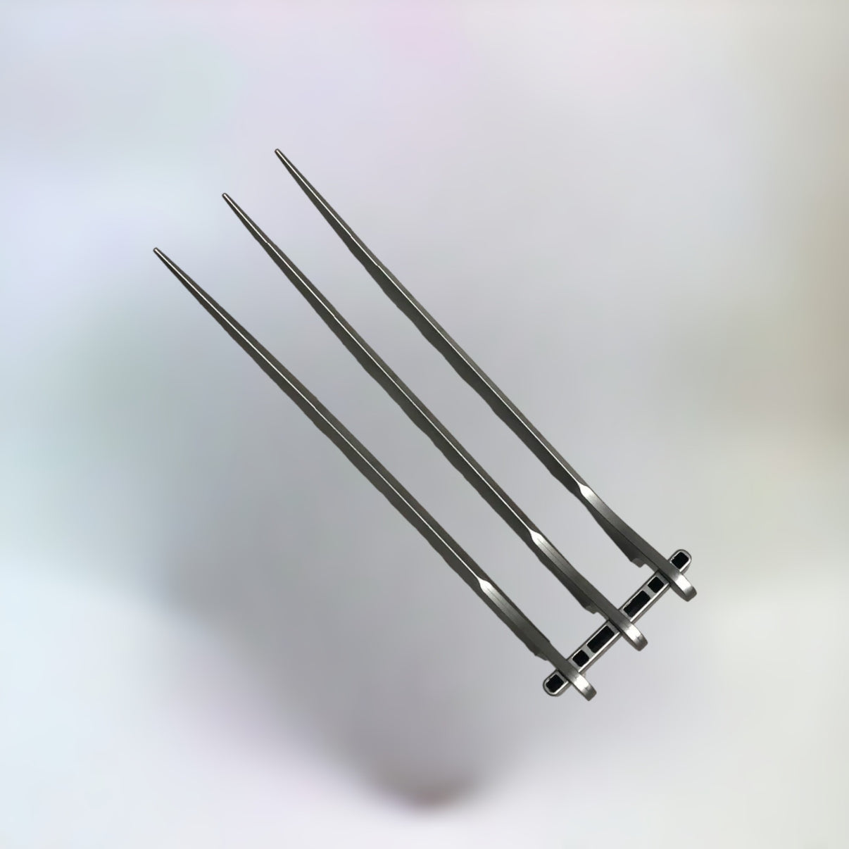 Deadool & Wolverine - Wolverine plastic silver claw back side 30cm with plain white background.