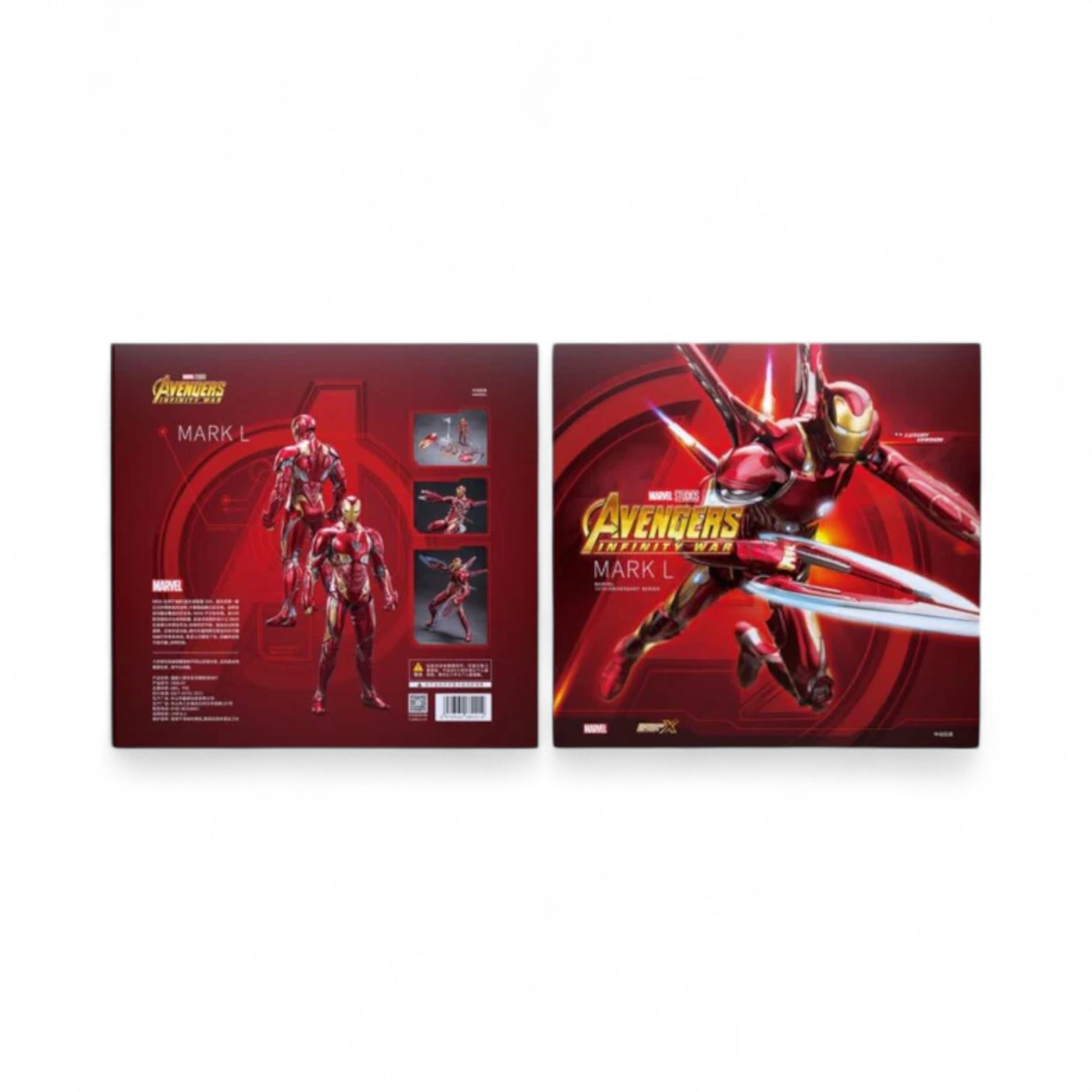 ZD Toys Iron Man Mark 50 action figure box front and back.