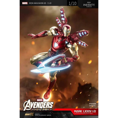 ZD Toys Iron Man Mark 85 action figure flying pose.