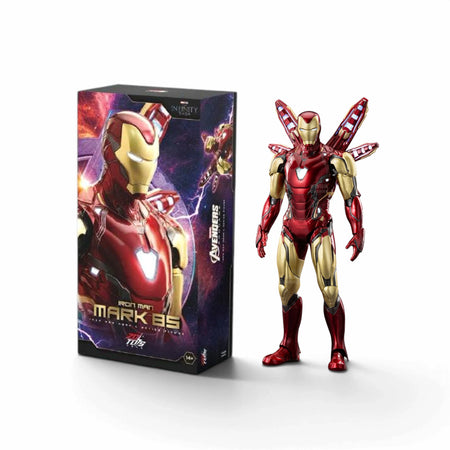 ZD Toys Iron Man Mark 85 LED action figure shown with its box.