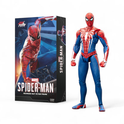 ZD Toys Spiderman with Advanced Suit figure next to it's box.