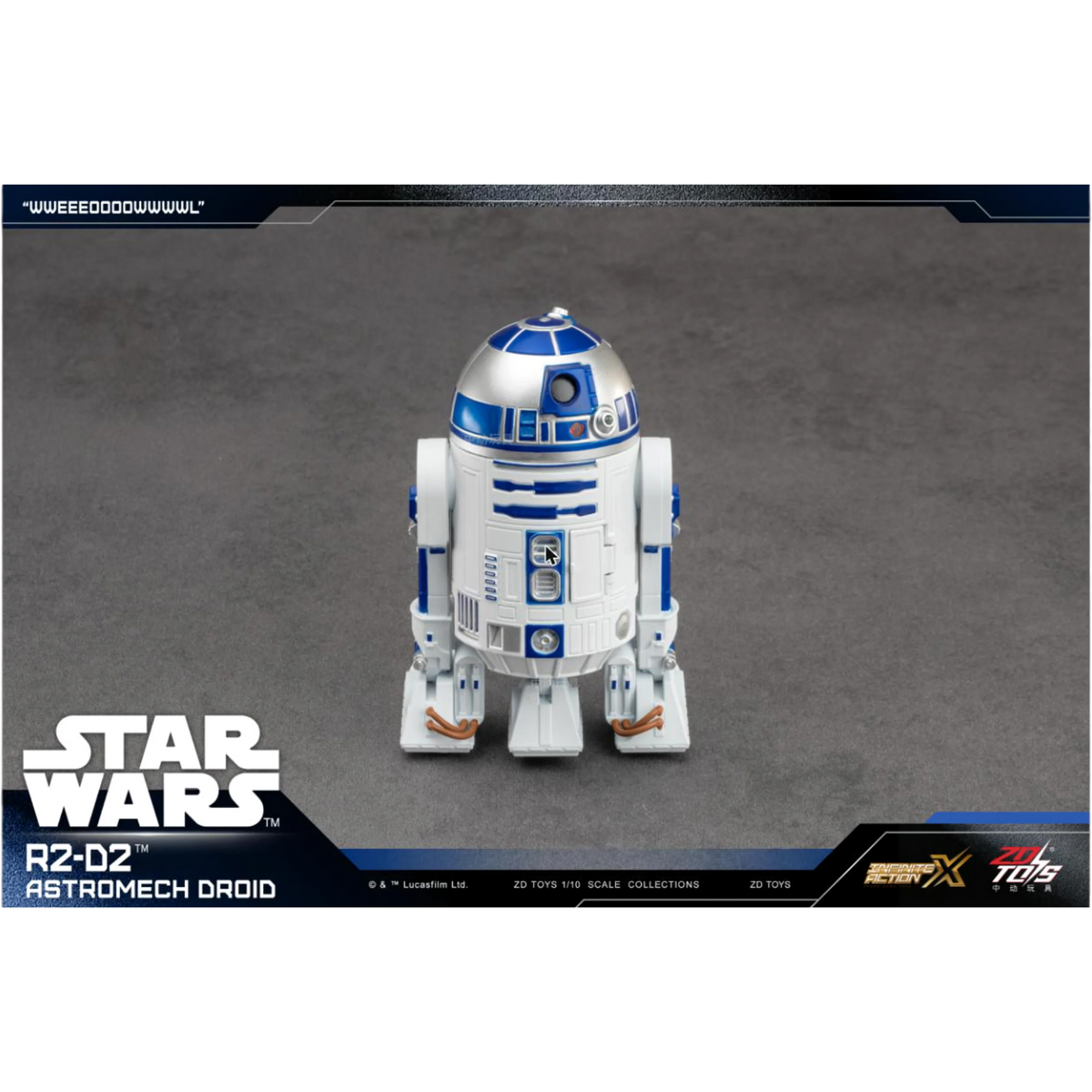 ZD Toys R2-D2 action figure, front view.