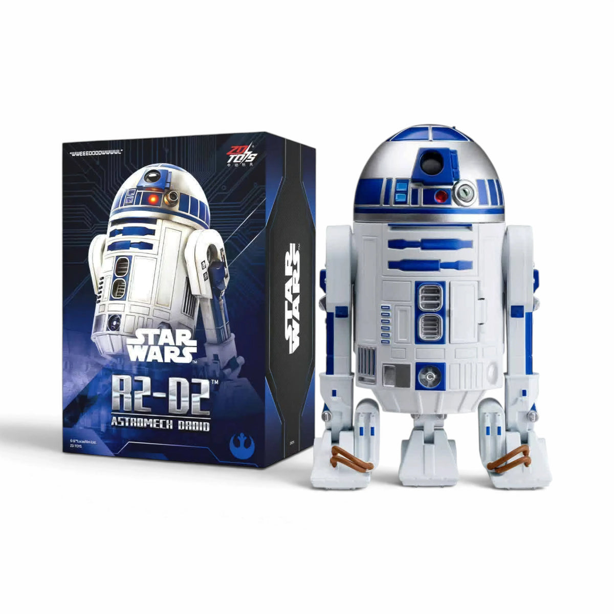 ZD Toys R2-D2 action figure shown with its box.