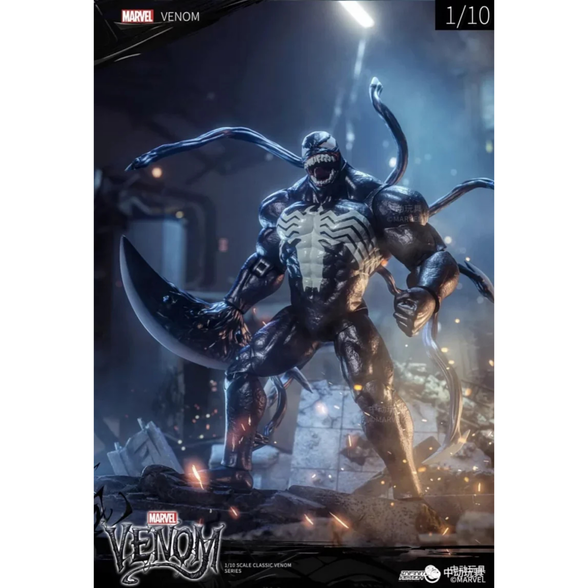 ZD Toys Venom action figure posing.