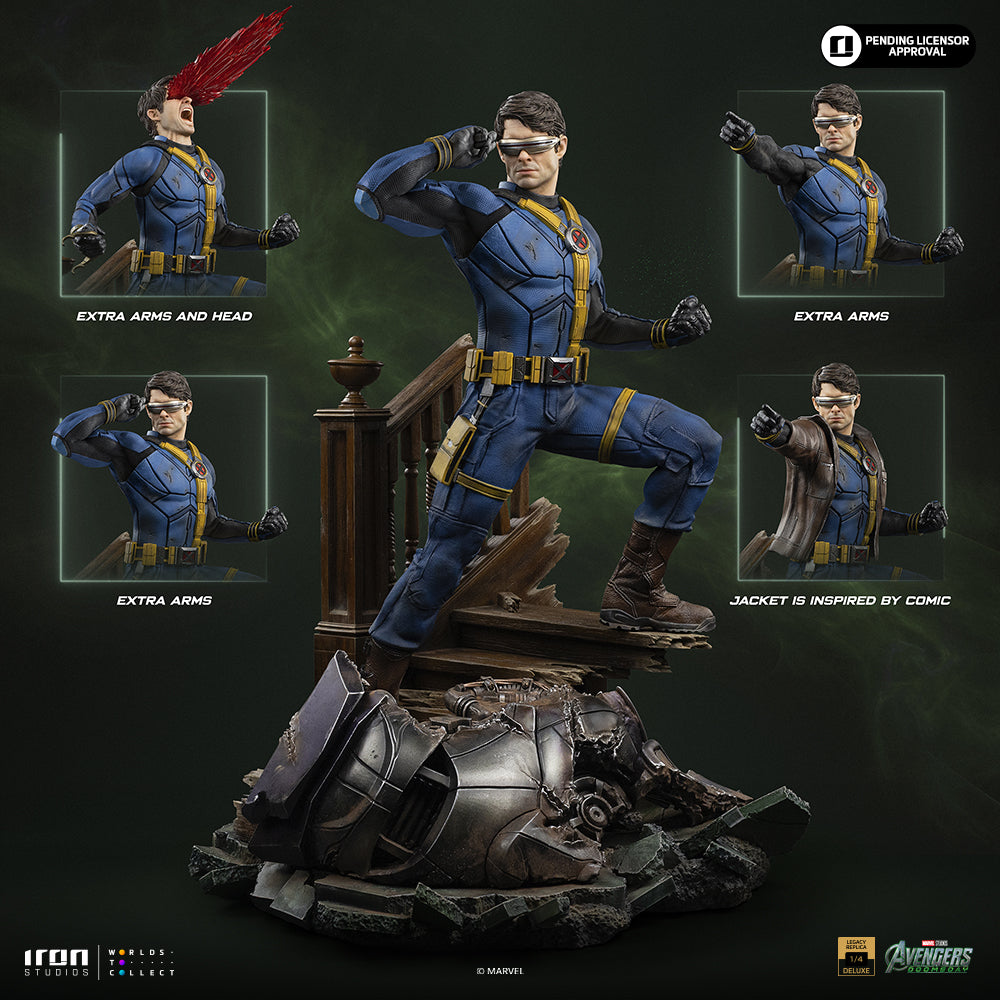 Iron Studios Cyclops Legacy Replica 1/4 Statue, Deluxe Ver statue - unpainted prototype detail view, included extra parts 1