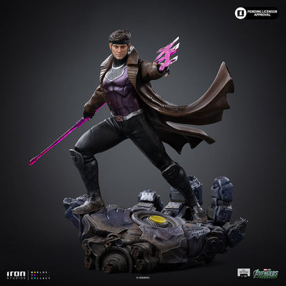 Iron Studios Gambit Avengers: Doomsday BDS 1/10 statue - unpainted prototype detail view, alternate power-effect part 2