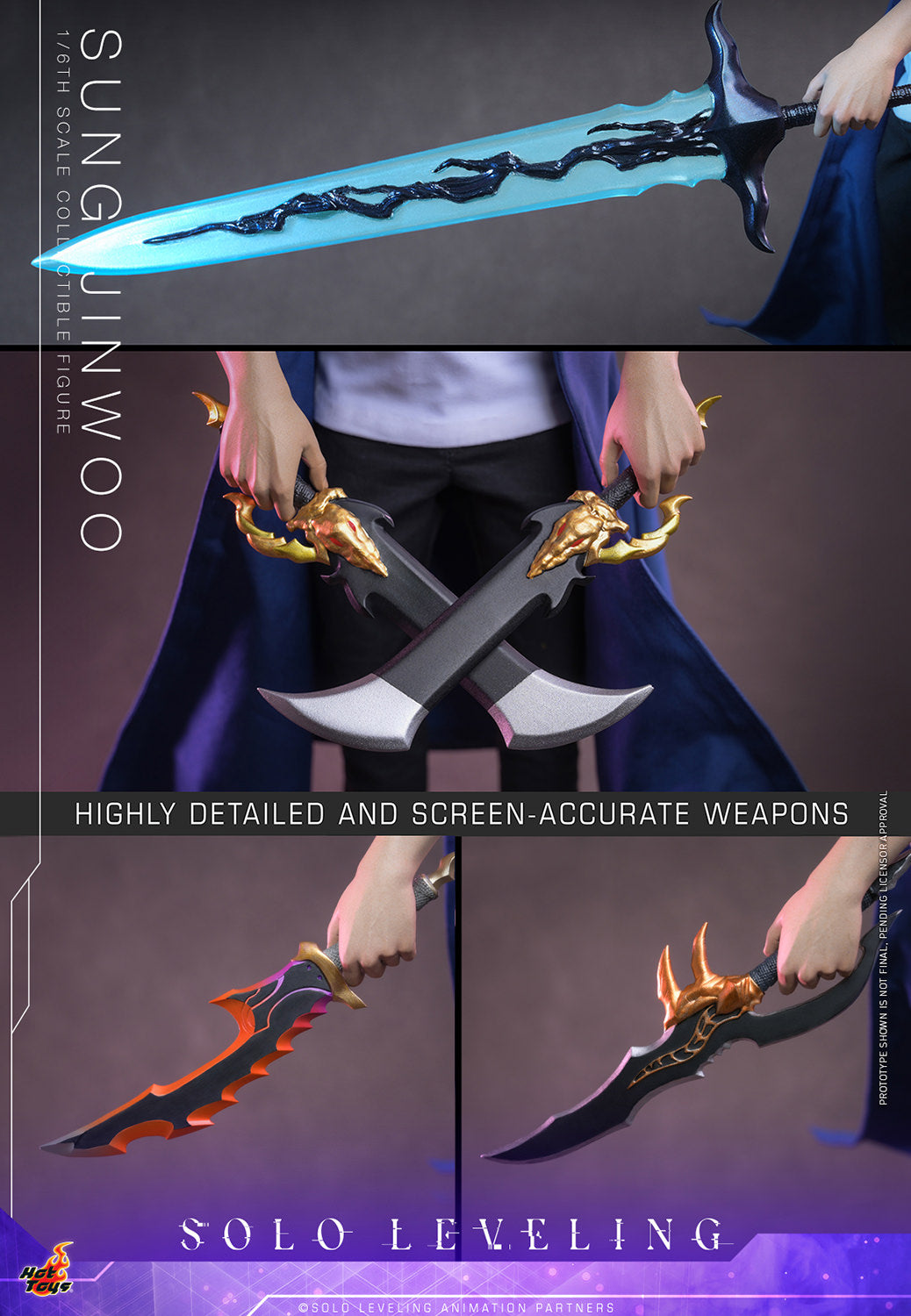 Hot Toys Sung Jinwoo Solo Leveling 1/6 scale figure — full accessory set