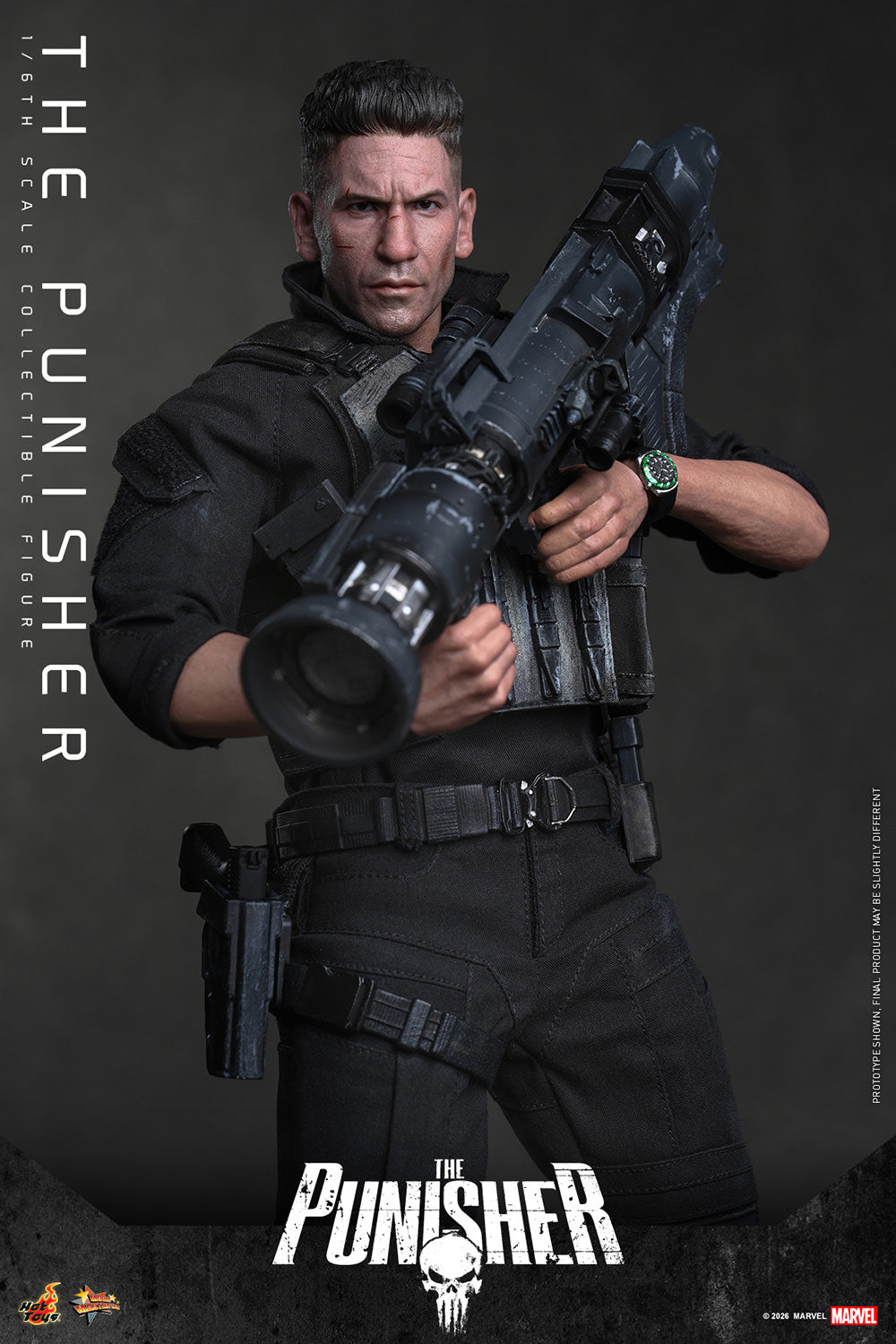 Hot Toys The Punisher 1/6 scale figure — display stand with skull motif