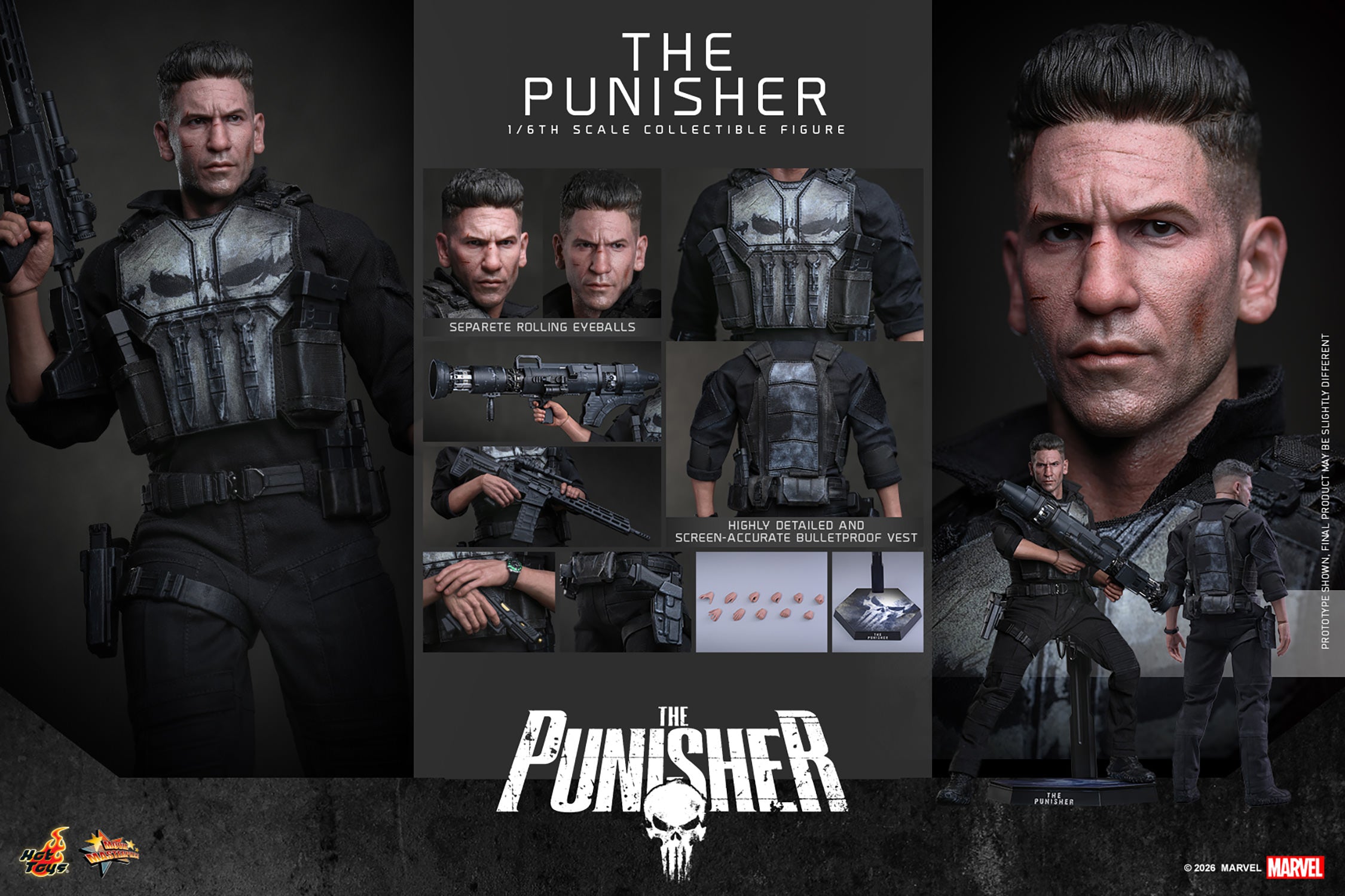 Hot Toys The Punisher 1/6 scale figure — interchangeable hands