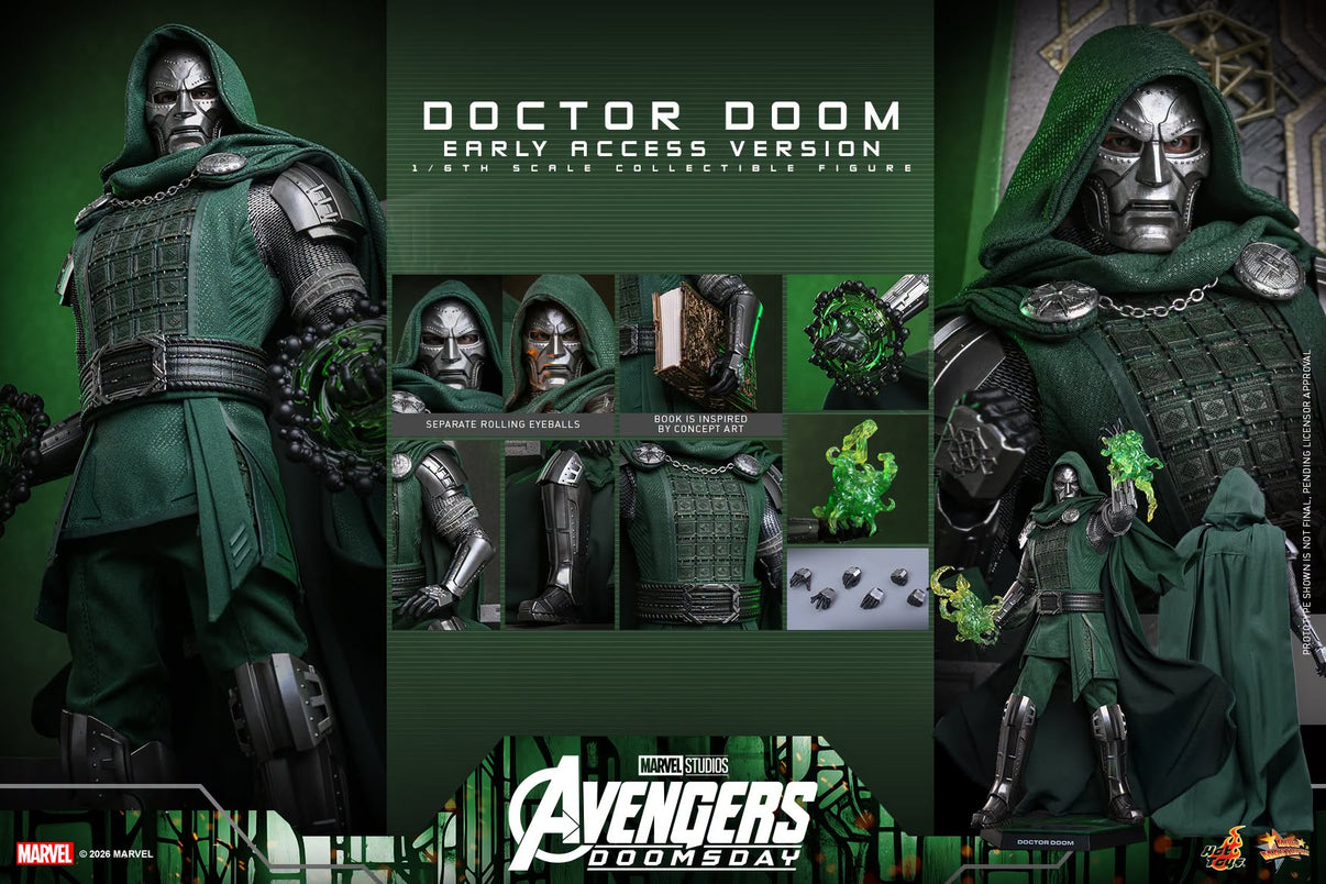 Hot Toys Doctor Doom Avengers Doomsday 1/6 scale figure — magical book and accessories