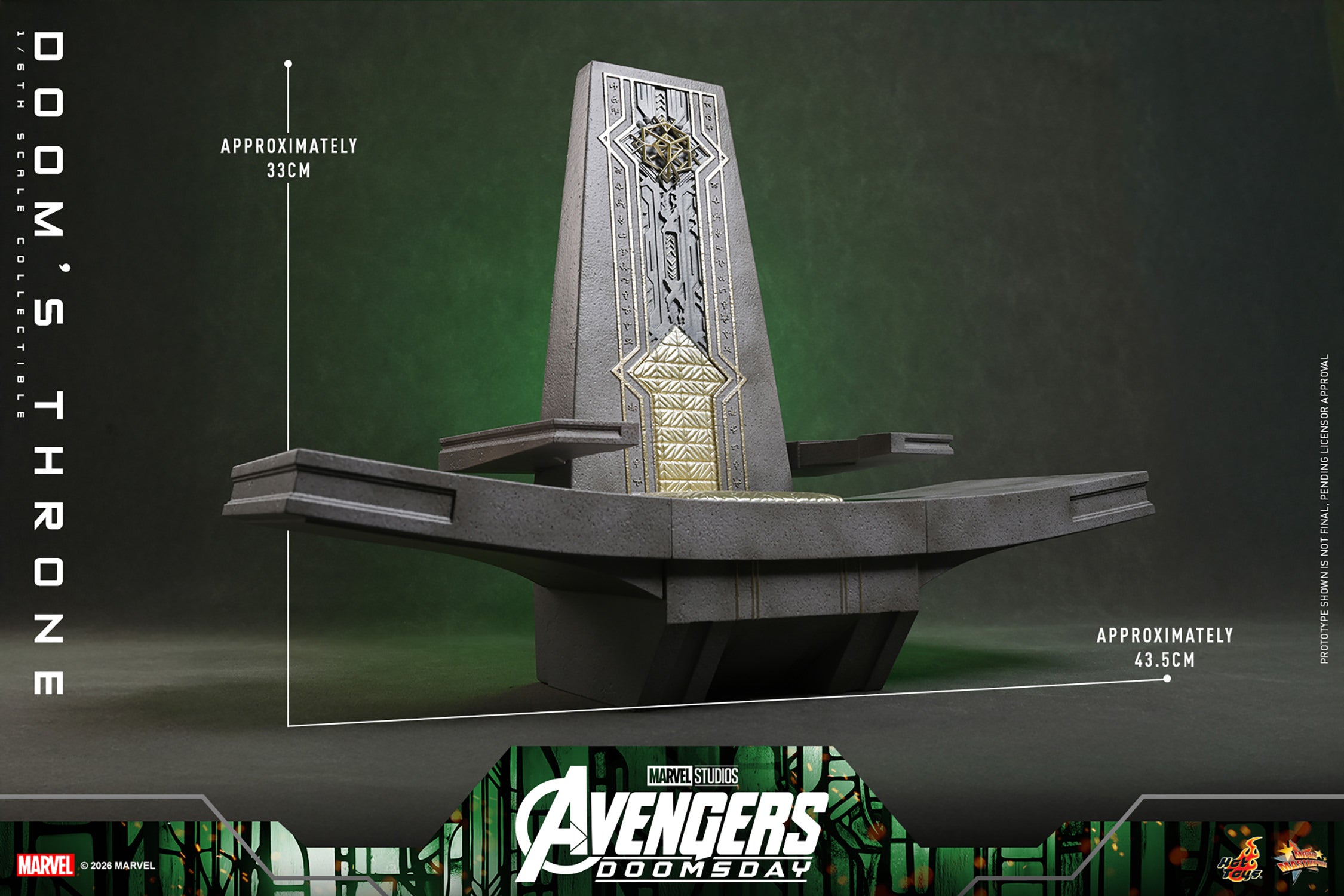Hot Toys Doom's Throne Avengers Doomsday 1/6 scale accessory — armrest and wing base