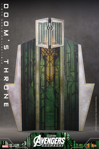 Hot Toys Doom's Throne Avengers Doomsday 1/6 scale accessory — gold runic details