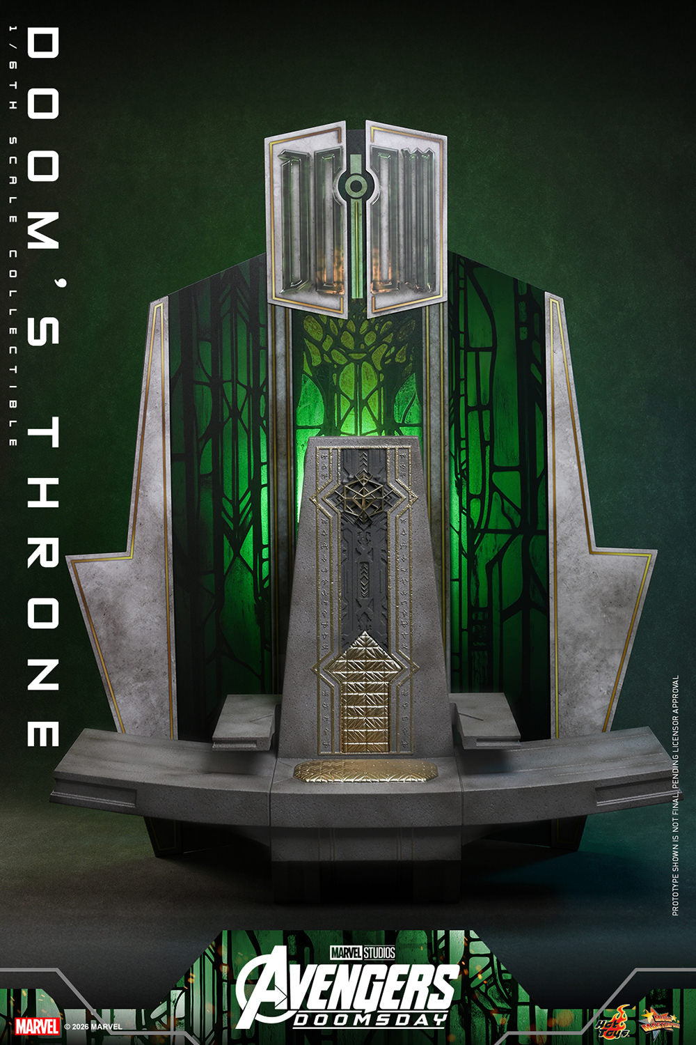 Hot Toys Doom's Throne Avengers Doomsday 1/6 scale accessory — backdrop detail