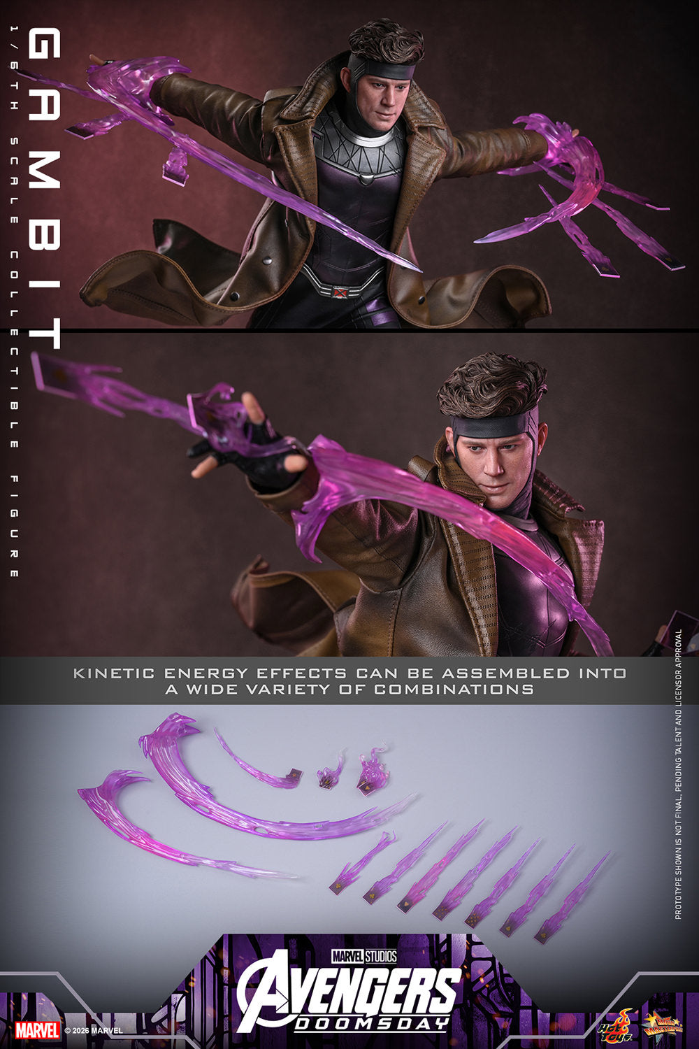 Hot Toys Gambit Avengers Doomsday 1/6 scale figure — trench coat detail
