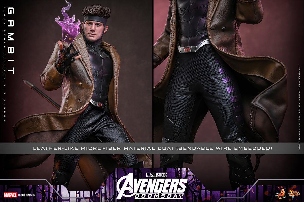 Hot Toys Gambit Avengers Doomsday 1/6 scale figure — full accessory set