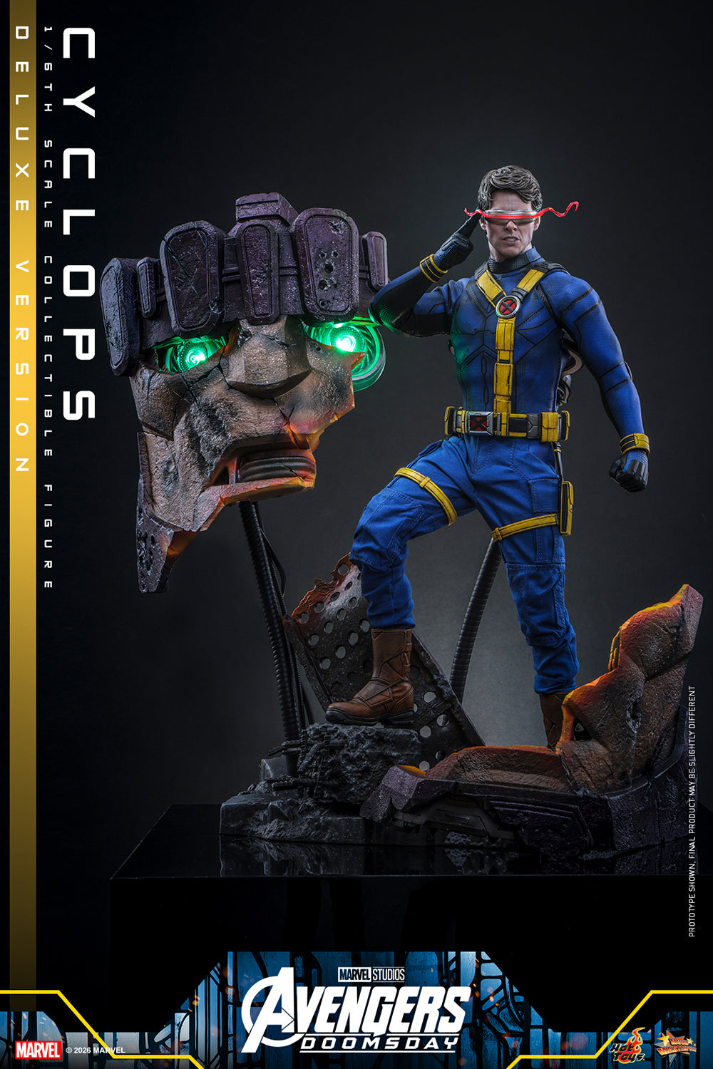 Hot Toys Cyclops Avengers Doomsday Deluxe 1/6 scale figure — LED eye and diorama