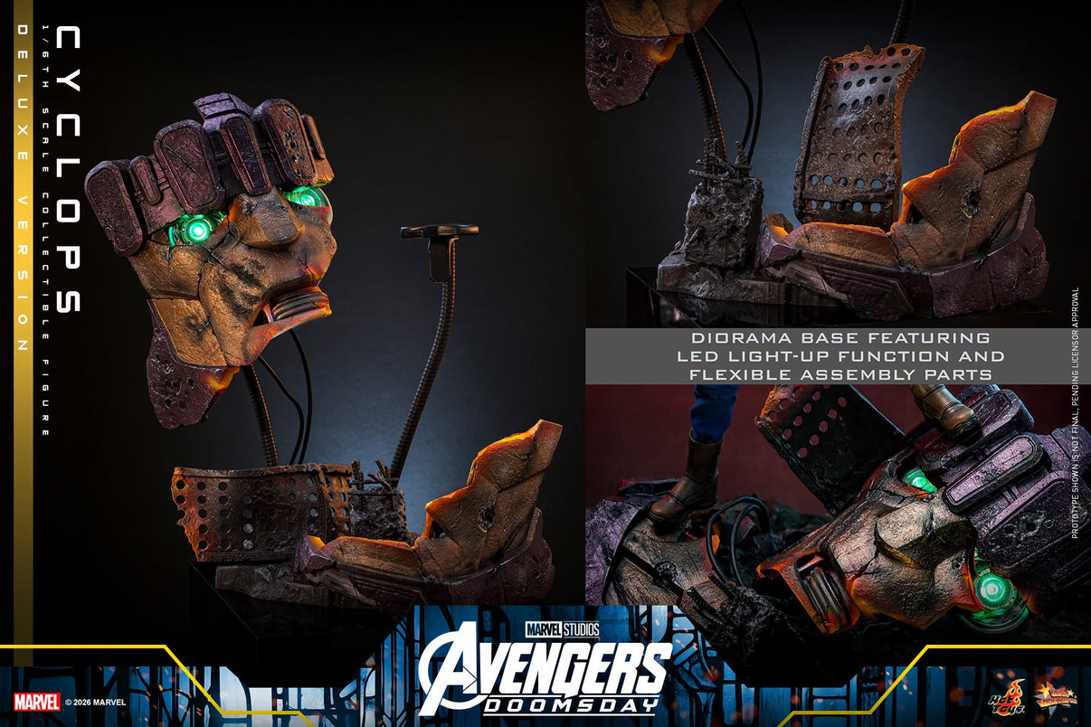 Hot Toys Cyclops Avengers Doomsday Deluxe 1/6 scale figure — LED diorama lit up