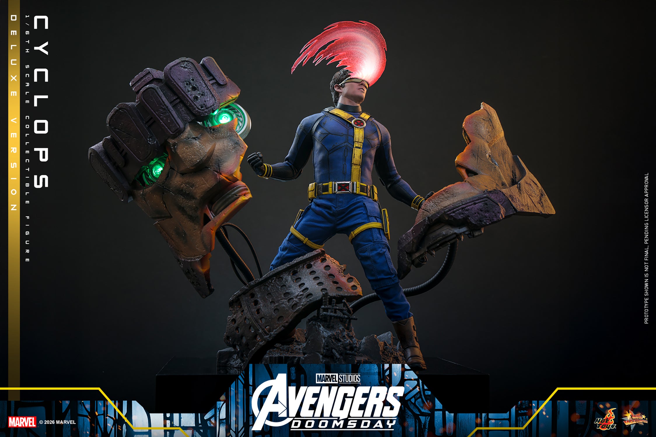 Hot Toys Cyclops Avengers Doomsday Deluxe 1/6 scale figure — full accessory set