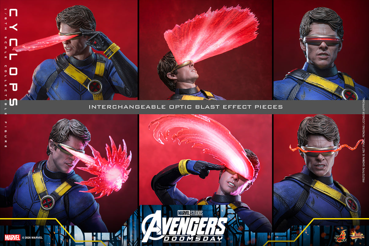 Hot Toys Cyclops Avengers Doomsday 1/6 scale figure — full accessory set
