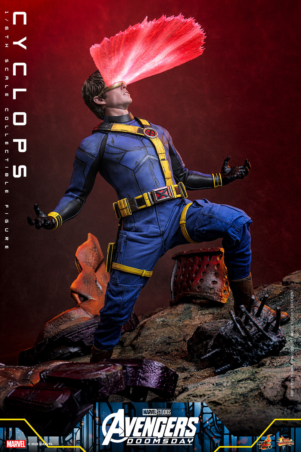 Hot Toys Cyclops Avengers Doomsday 1/6 scale figure — optic blast effects