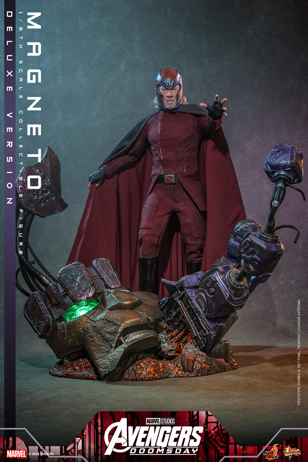 Hot Toys Magneto Avengers Doomsday Deluxe 1/6 scale figure — diorama base detail