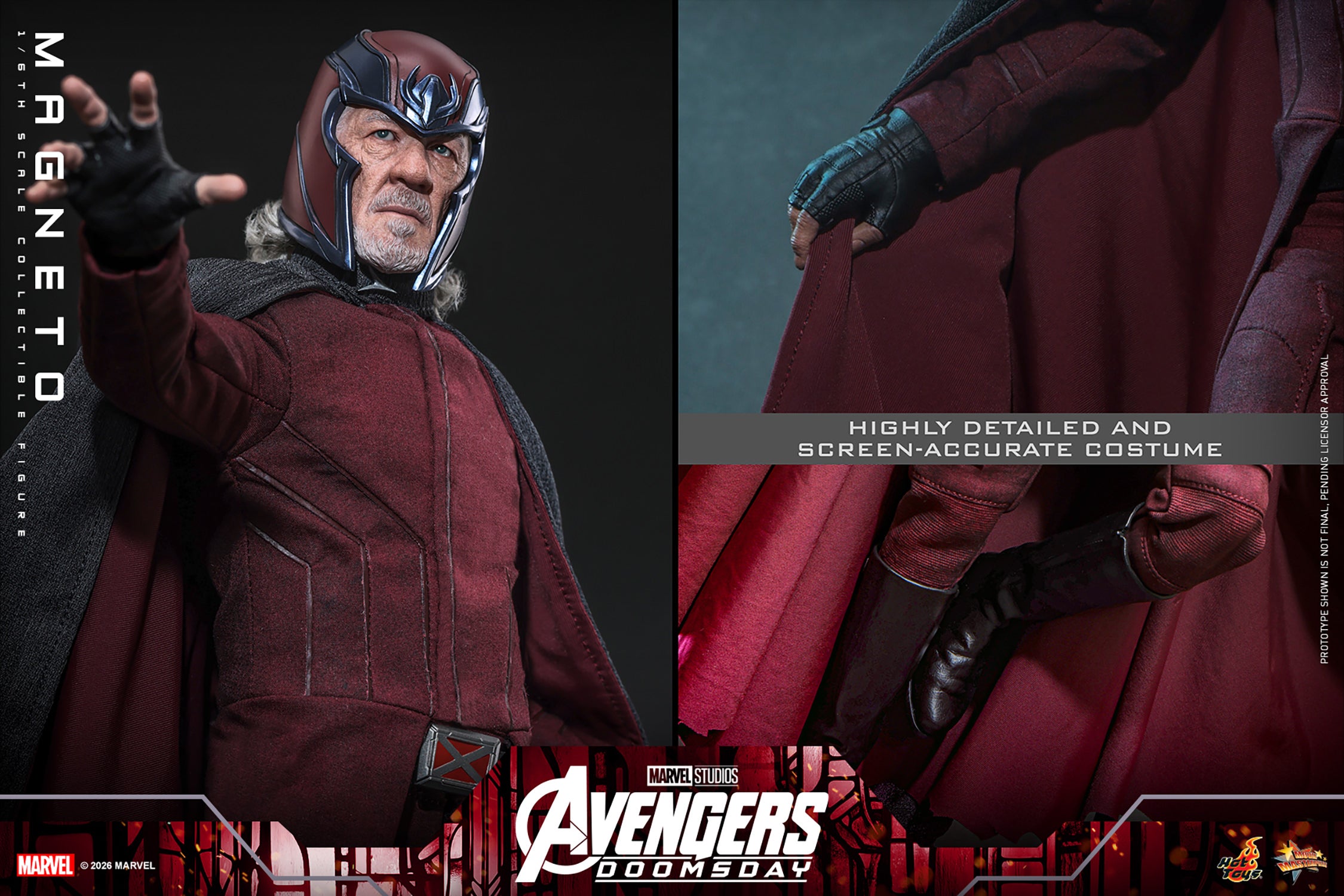 Hot Toys Magneto Avengers Doomsday 1/6 scale figure — interchangeable hands