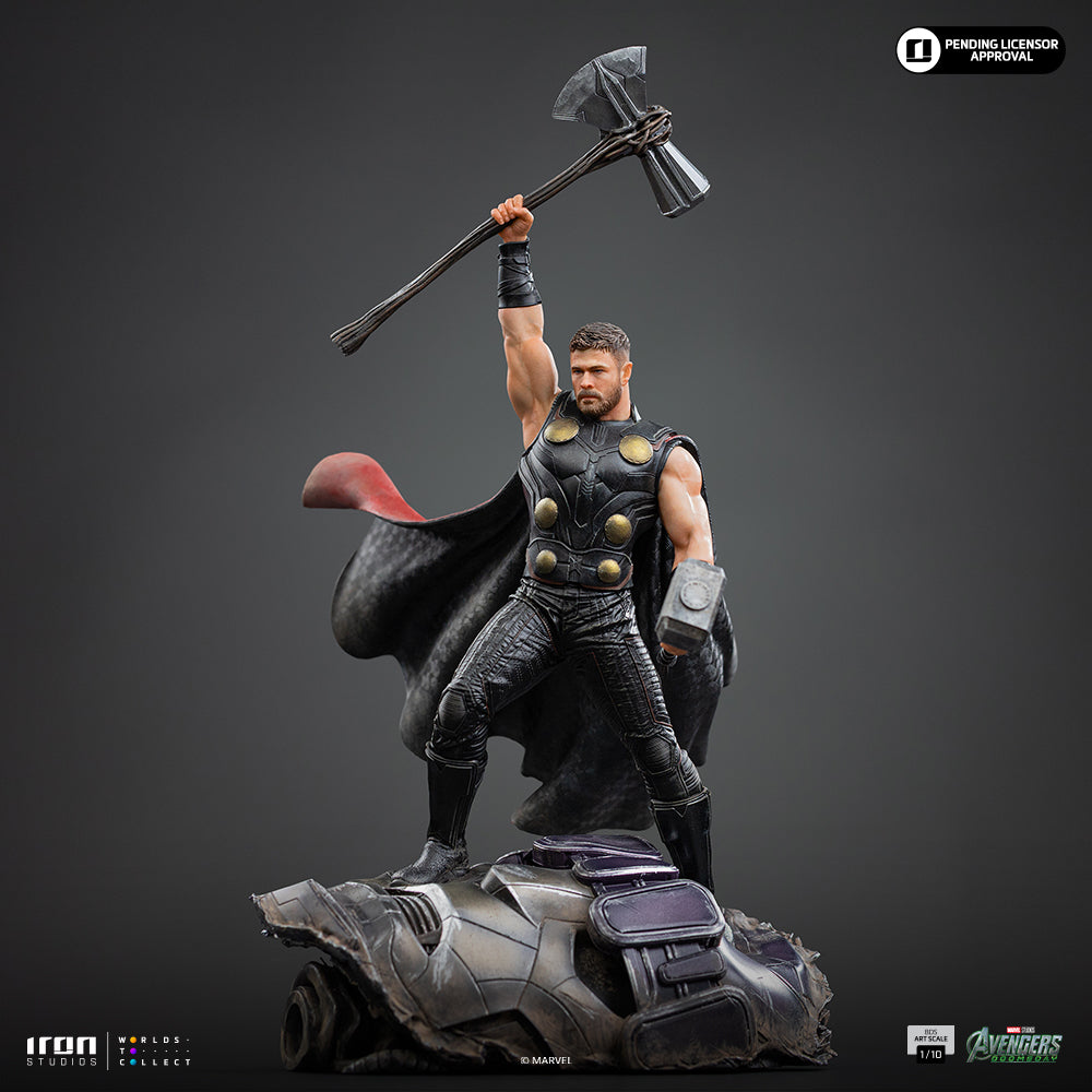 Iron Studios Thor Avengers: Doomsday BDS Art Scale 1/10 statue - unpainted prototype detail view, Mjolnir hammer accessory 4